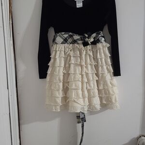 Bonnie Jean Black and White Ruffle Dress